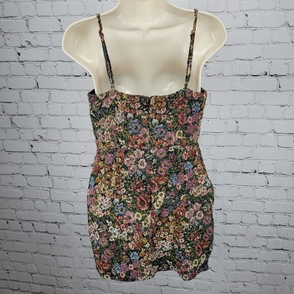 Urban Outfitters Multicolor Woven Floral Strappy Stretch Mini Dress Medium M - Picture 2 of 11